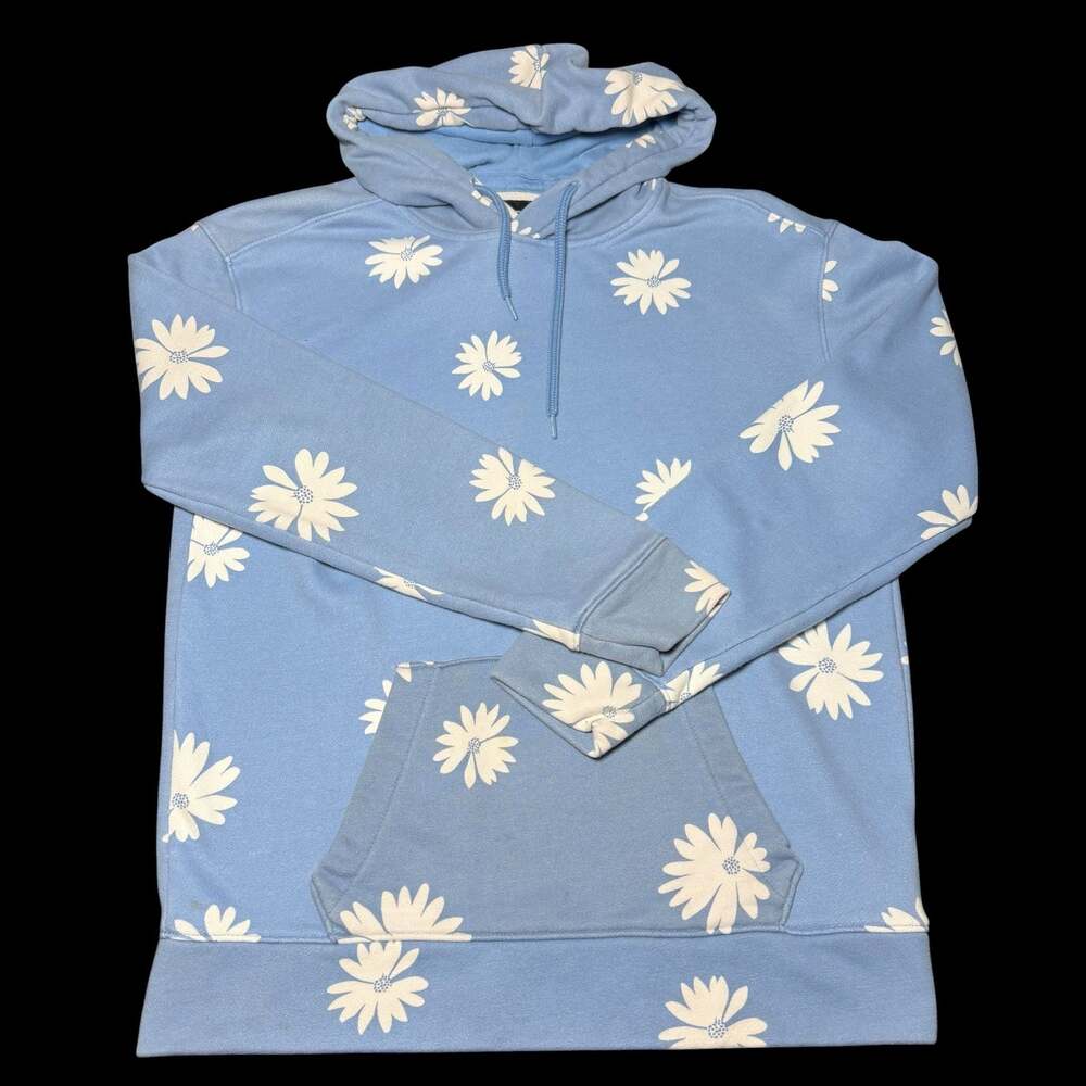 Hollister California Blue Daisy All-Over Print Hoodie Size S